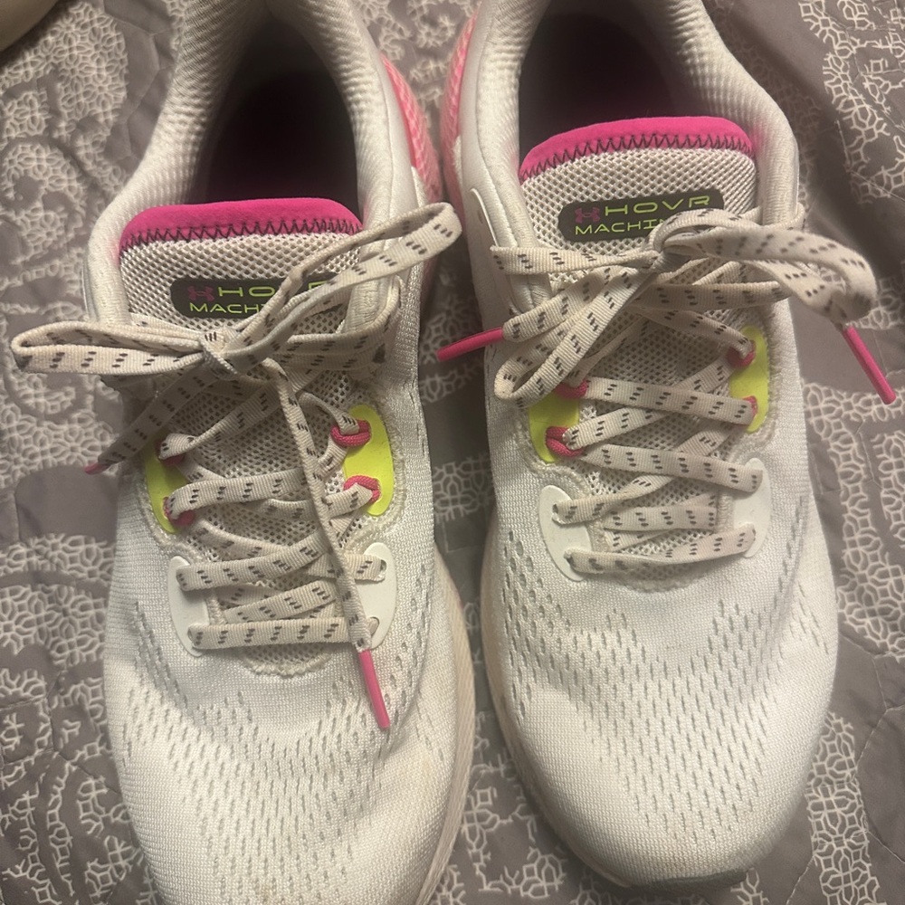 Under Armour White and Pink Sneakers